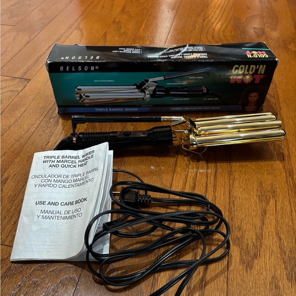 Triple-Barrel Hair Waver—-Belson Gold’N Hot - Picture 8 of 8